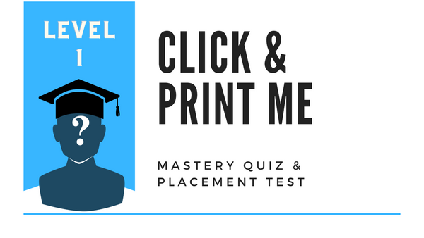 *ALL NEW* Spanish Geniuses Level 1 Mastery Quizzes and Placement Test (Free!)