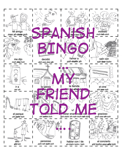 Spanish Bingo "Group Chat" ebook game